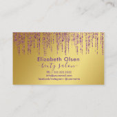 Holografische Signatur-Script Moderner Gold-Glitze Treuekarte (Rückseite)