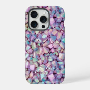 Holografische Steine Muster Personalisiert iPhone 15 Pro Hülle