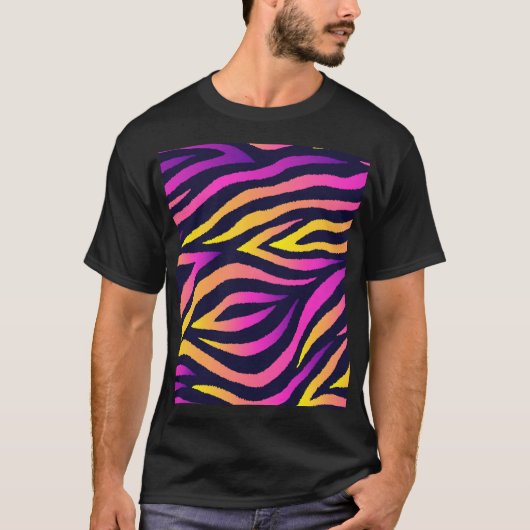Holografische Streifen, nahtlos futuristisches Mus T-Shirt (Vorderseite)
