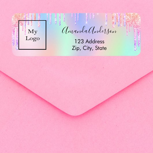 Holografische Tropfen Business Rücksendeadresse