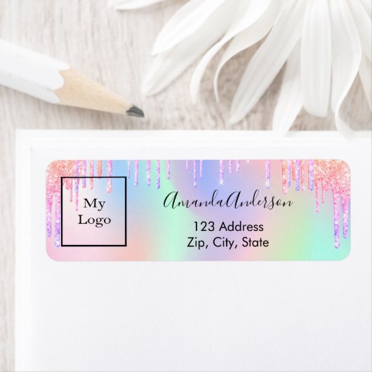 Holografische Tropfen Business Rücksendeadresse (Insitu)