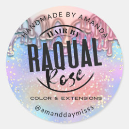 Holografische Tropfen - Produktverpackung für benu Runder Aufkleber