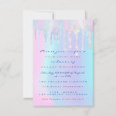 Holografische Tropfen Unicorn Party Sweet 15. Meer Einladung (Vorderseite)