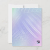 Holografische tropische Blätter Mitteilungskarte (Rückseite)