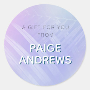 Holografische tropische Blätter Runder Aufkleber