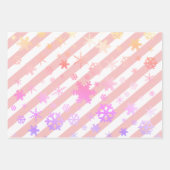 Holografische Weihnachtsschneeflockenmuster Streif Geschenkpapier Set (Vorderseite 2)