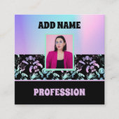 HOLOGRAFISCHE WITCHY VIBES QUADRATISCHE VISITENKARTE (Vorderseite)