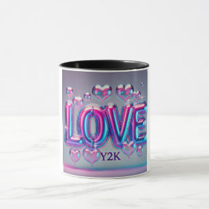 Holografischer 3D-Iris-Herz-Kaffeebecher Tasse
