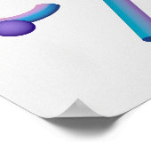 Holografischer 80er Moderne Futuristische Kunst Poster (Ecke)