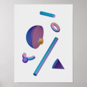 Holografischer 80er Moderne Futuristische Kunst Poster (Vorne)