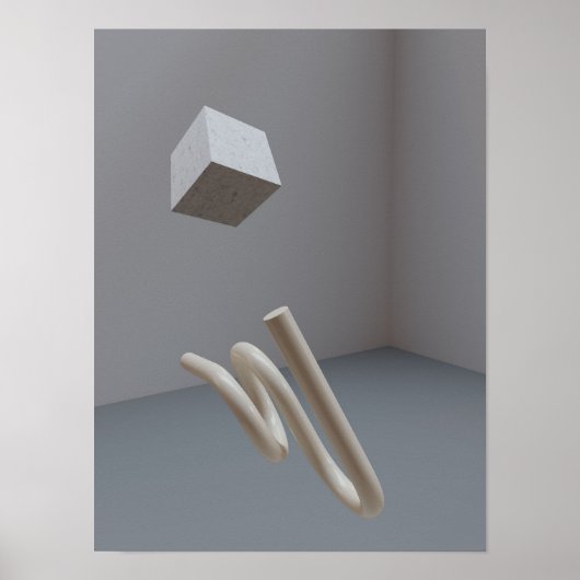 Holografischer 80er Moderne Futuristische Kunst Poster (Vorne)