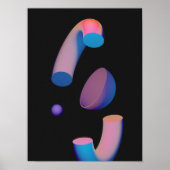 Holografischer 80er Moderne Futuristische Kunst Poster (Vorne)