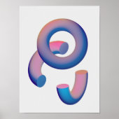 Holografischer 80er Moderne Futuristische Kunst Poster (Vorne)