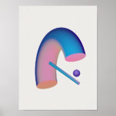 Holografischer 80er Moderne Futuristische Kunst Poster (Vorne)