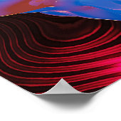 Holografischer 80er Moderne Futuristische Kunst Poster (Ecke)