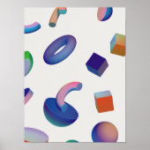 Holografischer 80er Moderne Futuristische Kunst Poster (Vorne)