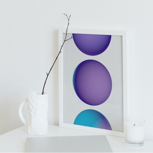 Holografischer 80er Moderne Futuristische Kunst Poster