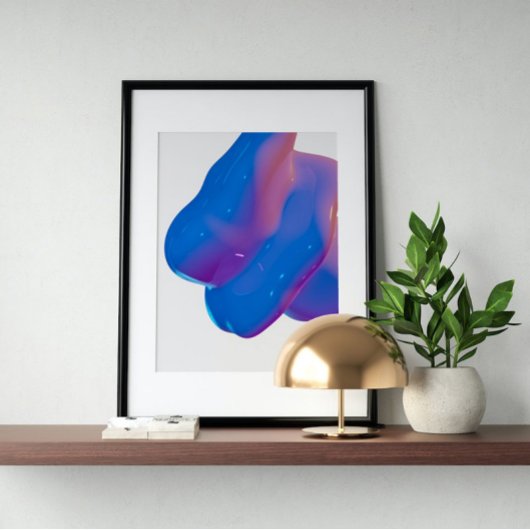 Holografischer 80er Moderne Futuristische Kunst Poster