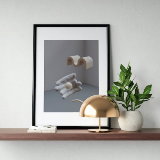 Holografischer 80er Moderne Futuristische Kunst Poster