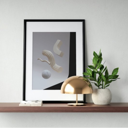 Holografischer 80er Moderne Futuristische Kunst Poster