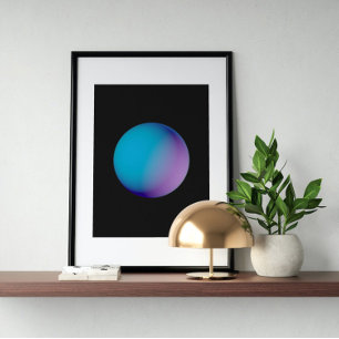 Holografischer 80er Moderne Futuristische Kunst Poster