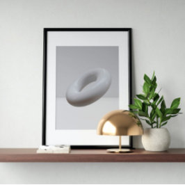 Holografischer 80er Moderne Futuristische Kunst Poster