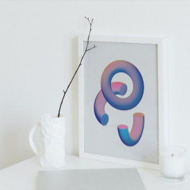 Holografischer 80er Moderne Futuristische Kunst Poster