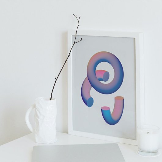 Holografischer 80er Moderne Futuristische Kunst Poster