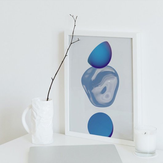 Holografischer 80er Moderne Futuristische Kunst Poster