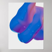 Holografischer 80er Moderne Futuristische Kunst Poster (Vorne)