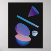 Holografischer 80er Moderne Futuristische Kunst Poster (Vorne)