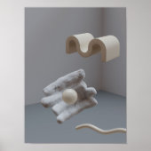 Holografischer 80er Moderne Futuristische Kunst Poster (Vorne)