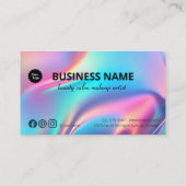 Holografischer Ästhetiker Elegant Script Calligrap Treuekarte (Rückseite)