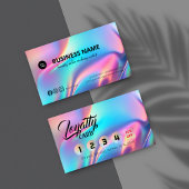 Holografischer Ästhetiker Elegant Script Calligrap Treuekarte