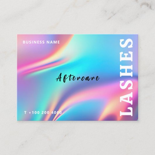 Holografischer Ästhetiker Lash Client nach Pflege Visitenkarte (Vorderseite)
