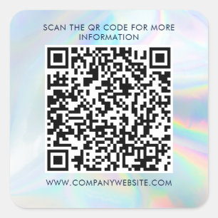 Holografischer benutzerdefinierter Geschäft-QR-Cod Quadratischer Aufkleber