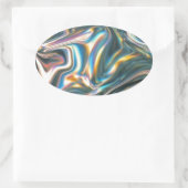 Holografischer Chrome Ovaler Aufkleber (Tasche)