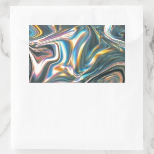 Holografischer Chrome Rechteckiger Aufkleber (Tasche)