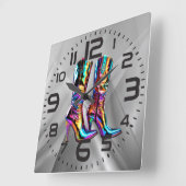 Holografischer Cowboy Stiefel Acrylwand Uhr (Winkel)