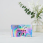Holografischer Dank Trendy Salon Visitenkarte (Stehend Vorderseite)
