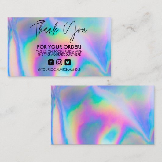 Holografischer Dank Trendy Salon Visitenkarte (Vorne/Hinten)