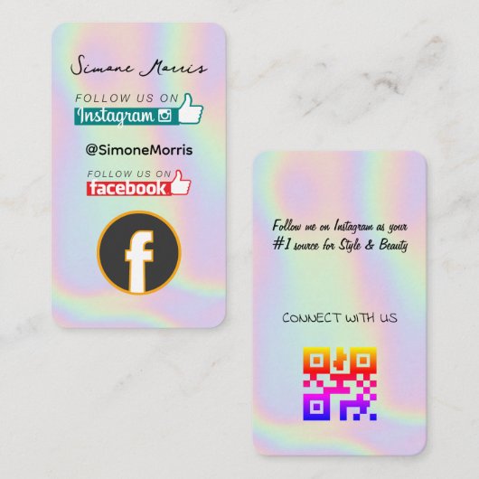 Holografischer Design-Visitenkarte Visitenkarte (Vorne/Hinten)