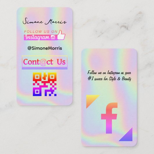 Holografischer Design-Visitenkarte Visitenkarte (Vorne/Hinten)