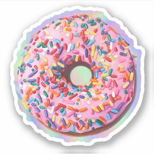 Holografischer Donut Aufkleber (Vorderseite)