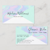 Holografischer Einhorn-Regenbogenhaar-Farbblock Visitenkarte (Vorne/Hinten)