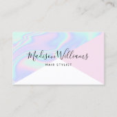 Holografischer Einhorn Regenbogenhaar rosa Farbblo Visitenkarte (Vorderseite)