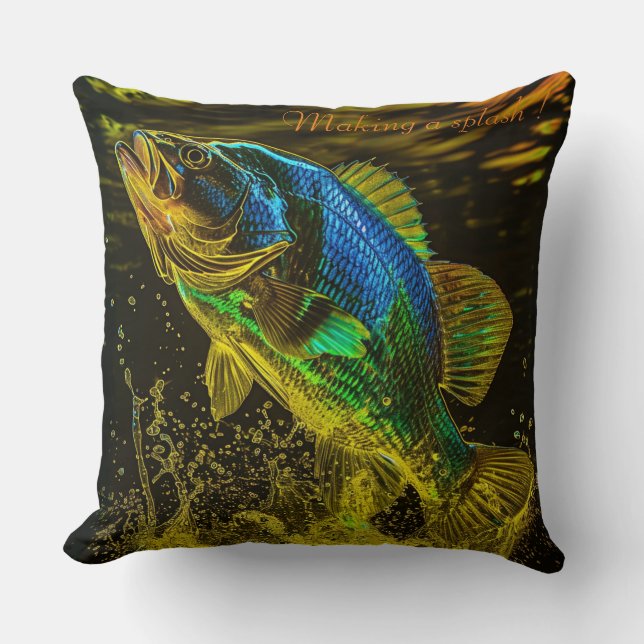 Holografischer Fisch Kissen (Vorderseite)