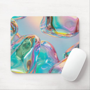 Holografischer Flüssigmetall-Verlaufs-Aura-Ästheti Mousepad