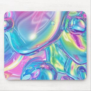 Holografischer Flüssigmetall-Verlaufs-Aura-Ästheti Mousepad