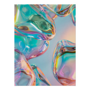 Holografischer Flüssigmetall-Verlaufs-Aura-Ästheti Poster